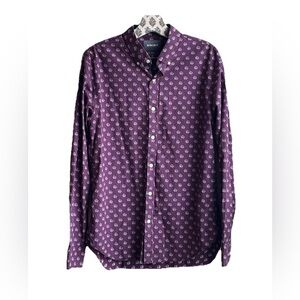 Bonobos Men’s Slim Fit Button Down Shirt Purple Lion Print Size Medium